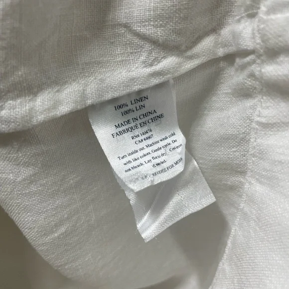 Faherty White Gemina Pintuck Linen Top - Picture 6 of 7